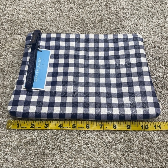 Draper James Blue Checkered Gingham Wristlet Pouch Wallet Bag - NWT Southern - Picture 13 of 15